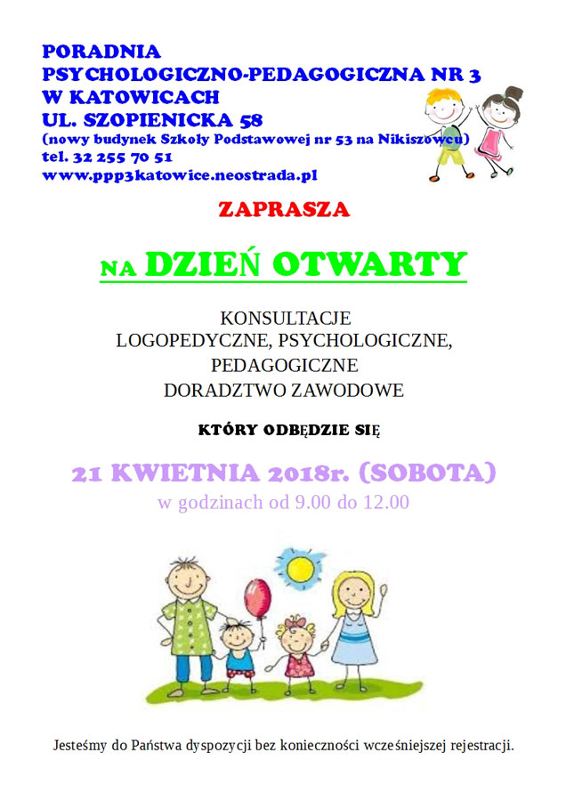 Zaproszenie na Dzień Otwarty do PPP nr 3