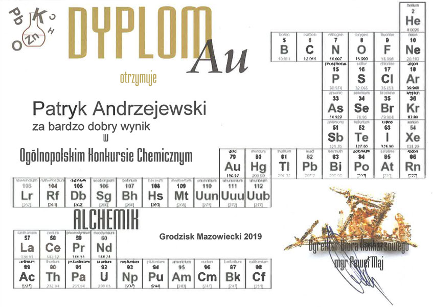 Ogólnopolski Konkurs Chemiczny „Alchemik”
