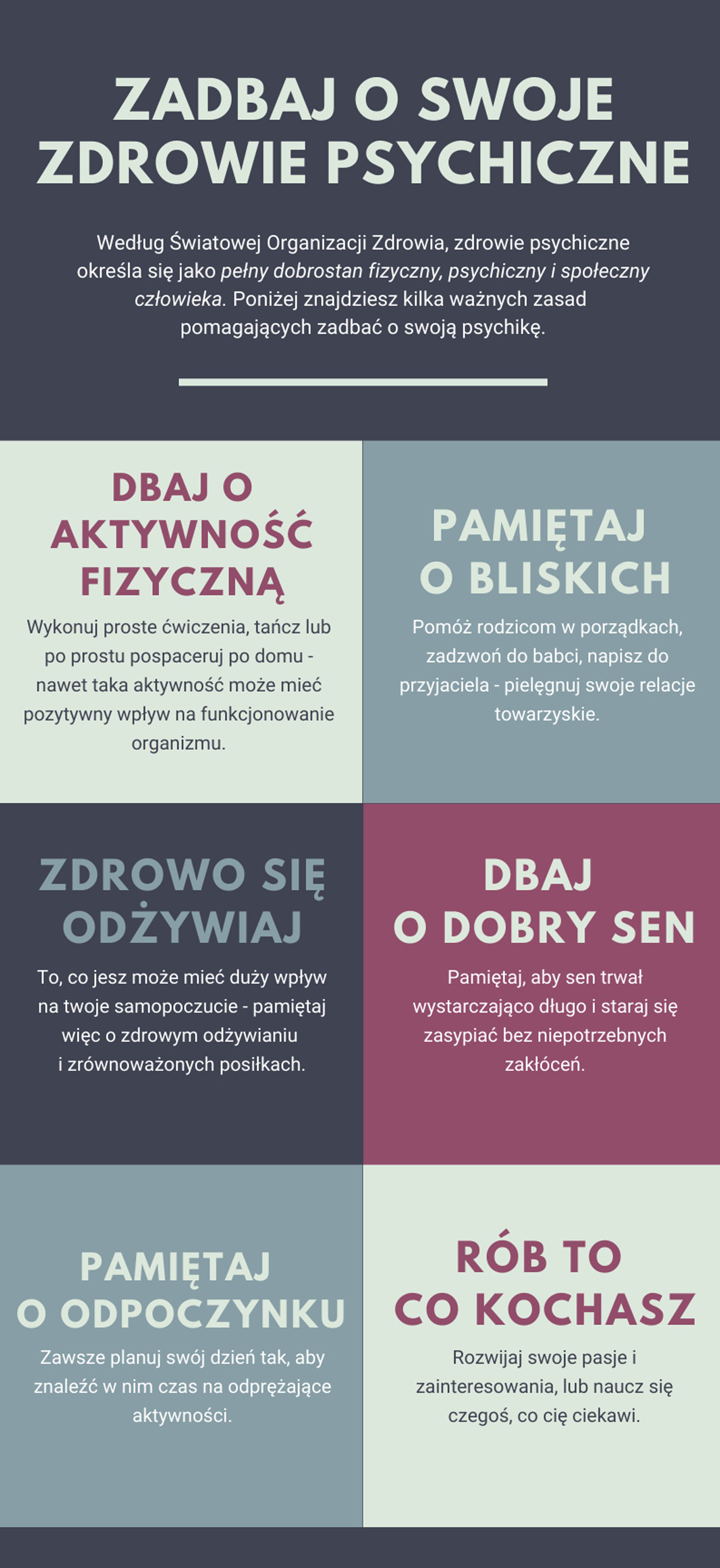 Zadbaj o swoje zdrowie psychiczne