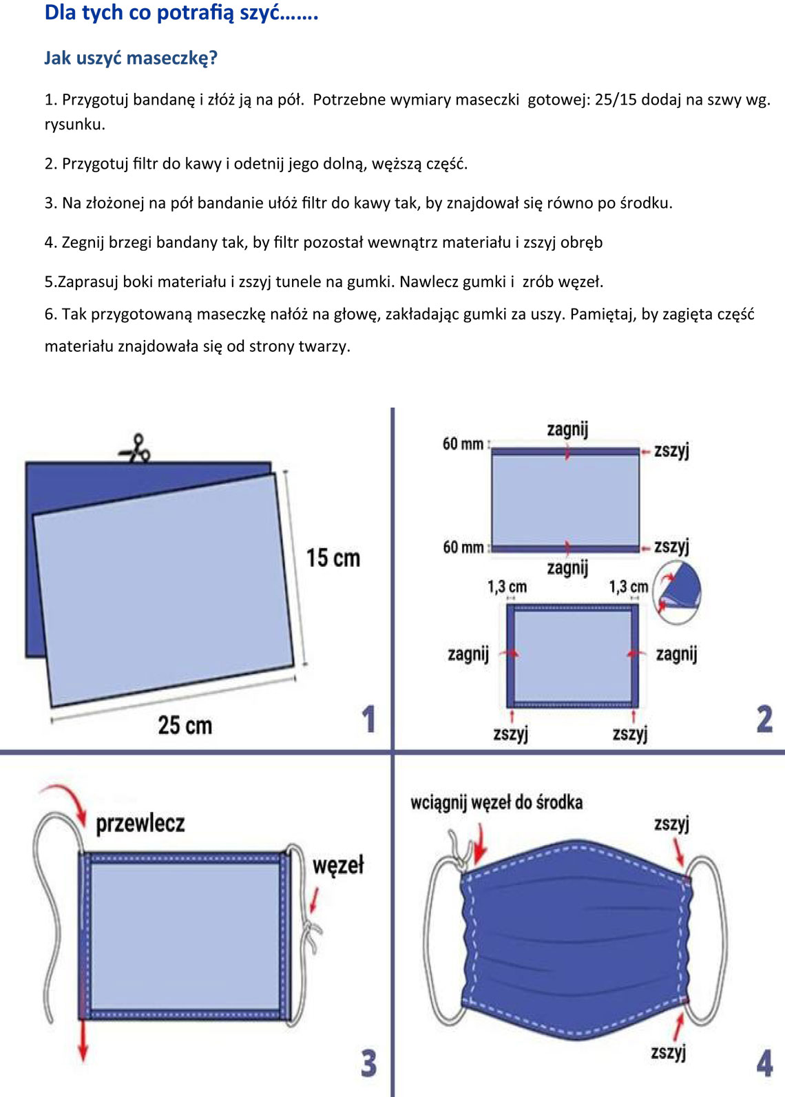 Maseczka - Dla tych co potrafią szyć