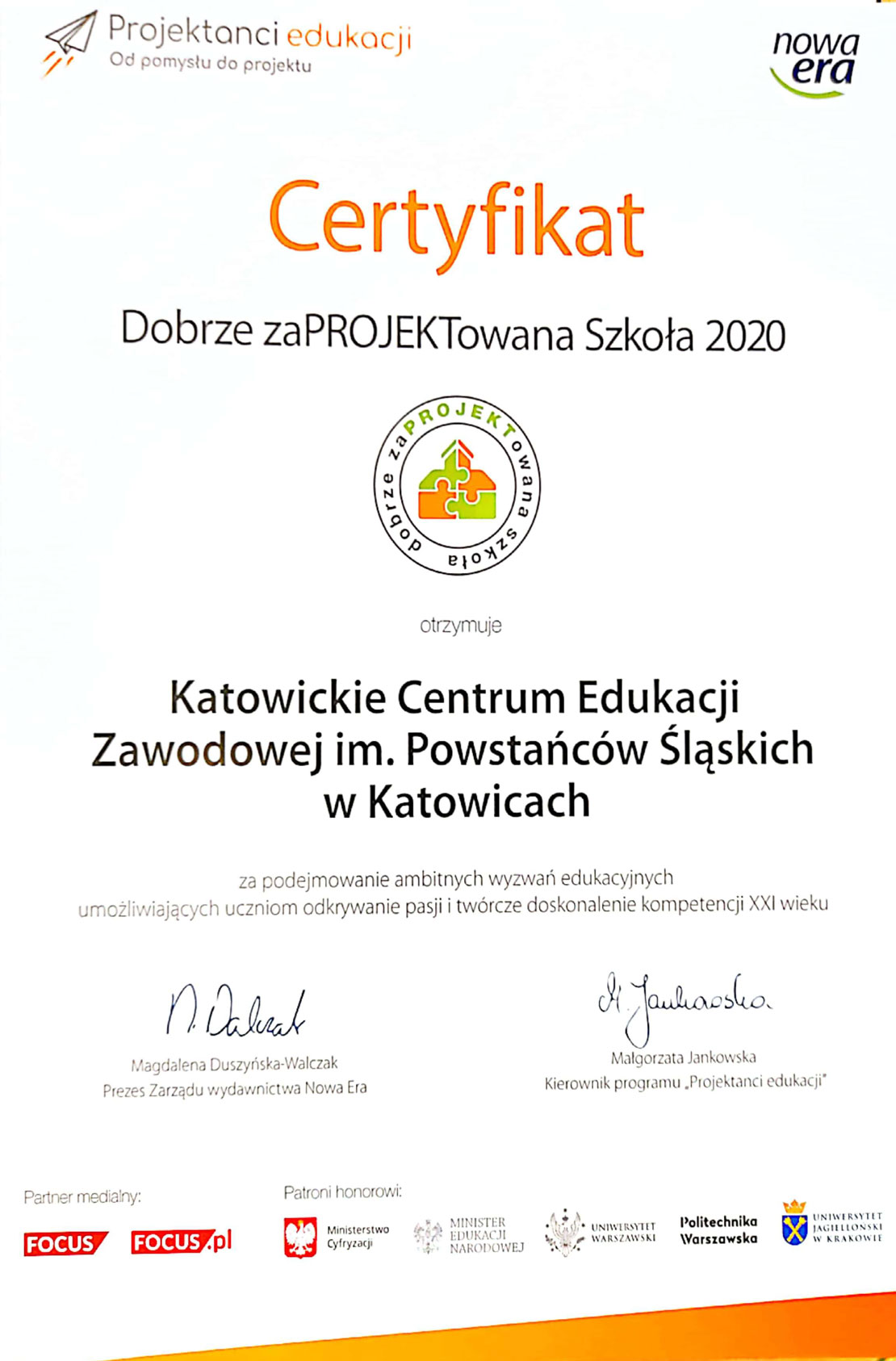 Dobrze zaPROJEKTowana Szkoła