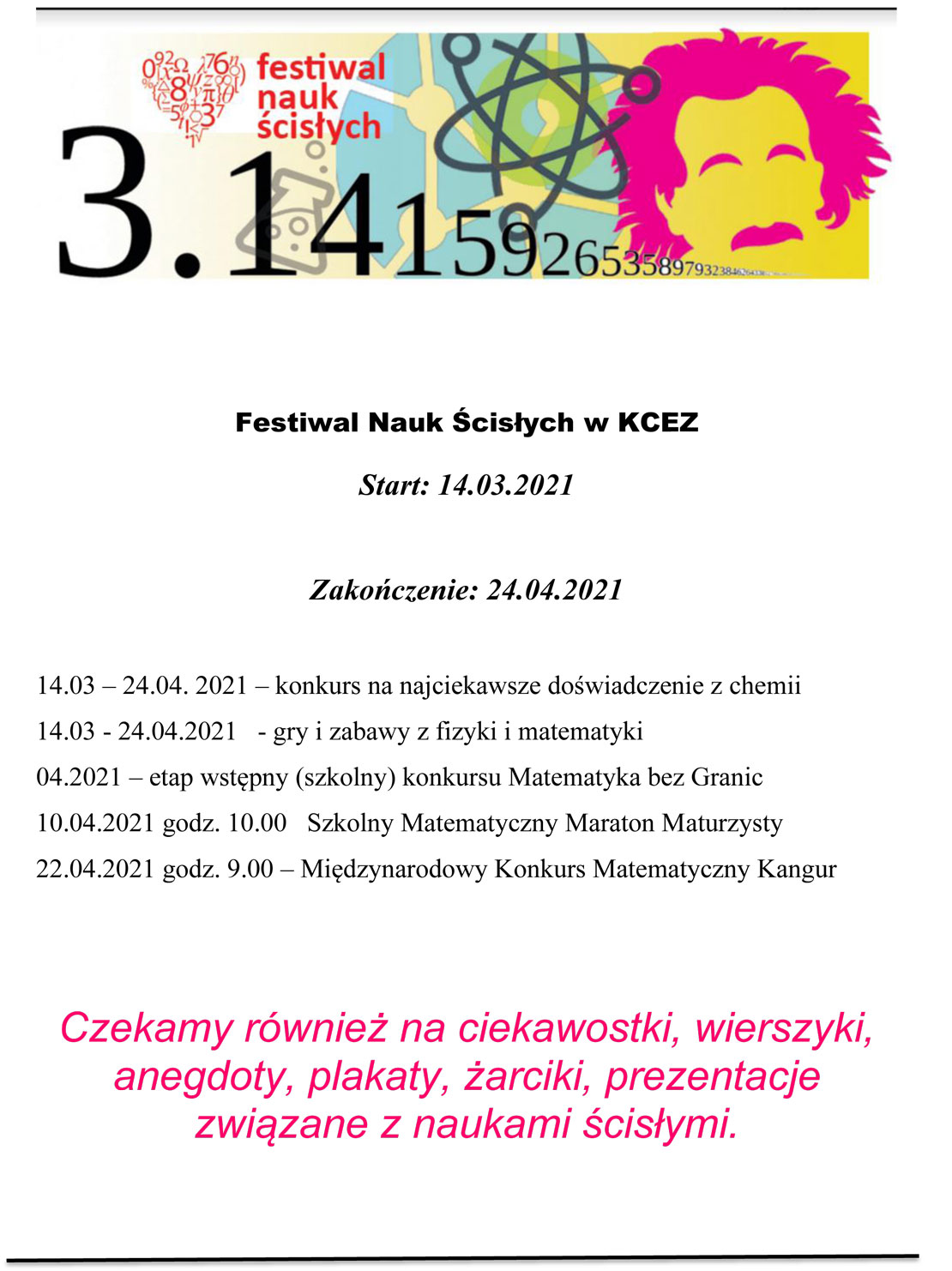 Festiwal Nauk Ścisłych w KCEZ
