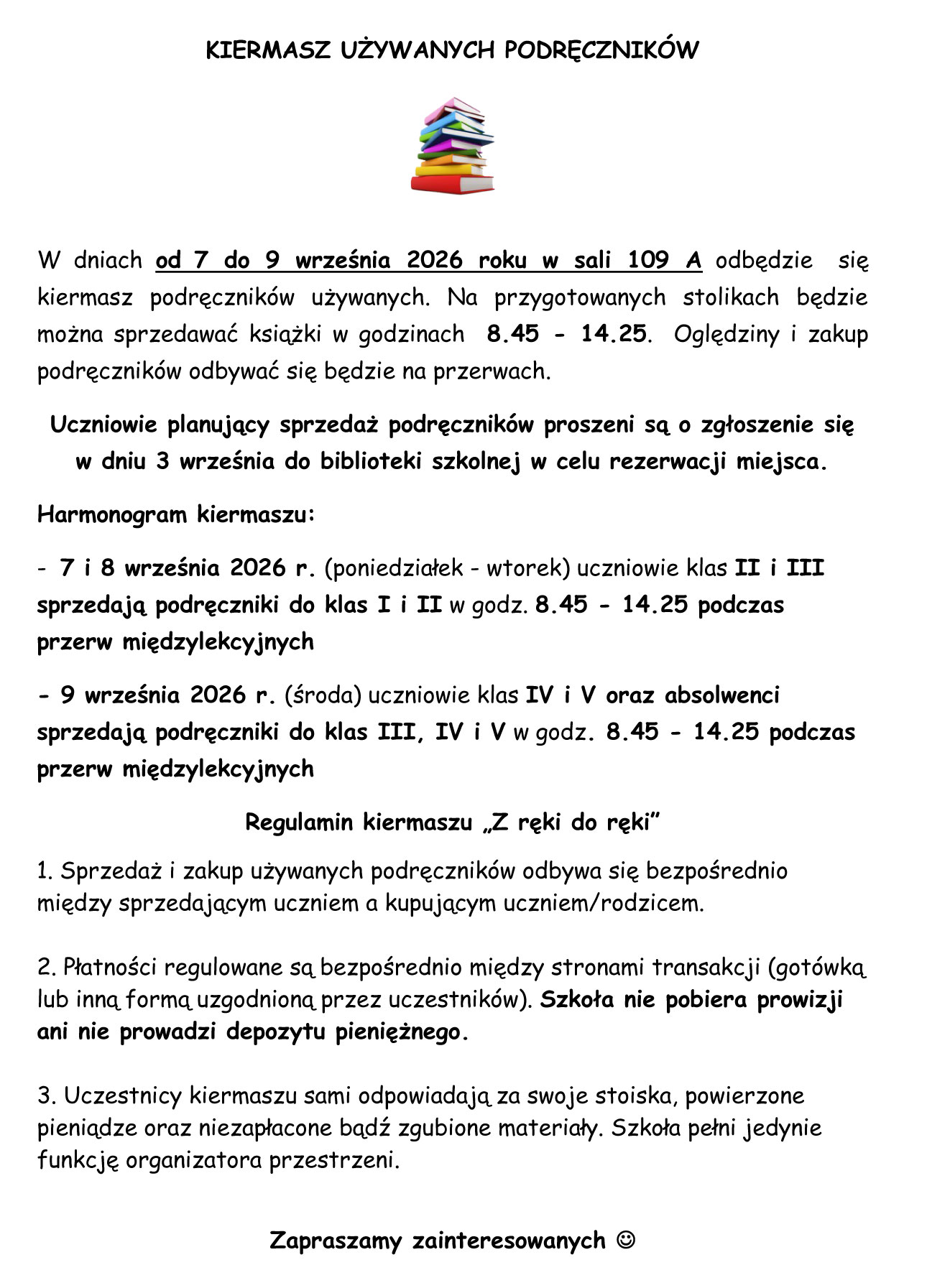 Kiermasz używanych podręczników